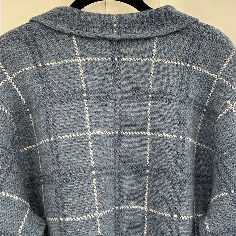 Appleseeds Windowpane Full Zip Sweater/Blazer/Jacket Wool Size XL - Picture 4 of 5